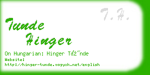 tunde hinger business card